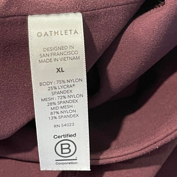 Athleta Shakti Mesh 7/8 Tight Womens Size XL Spiced Cabernet Leggings Athleisure - Picture 11 of 13